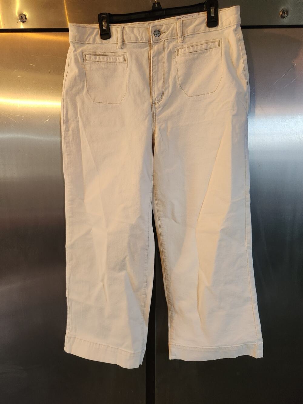 Sonoma Goods for Life Women's Ecru Wide Leg Pants Size 16